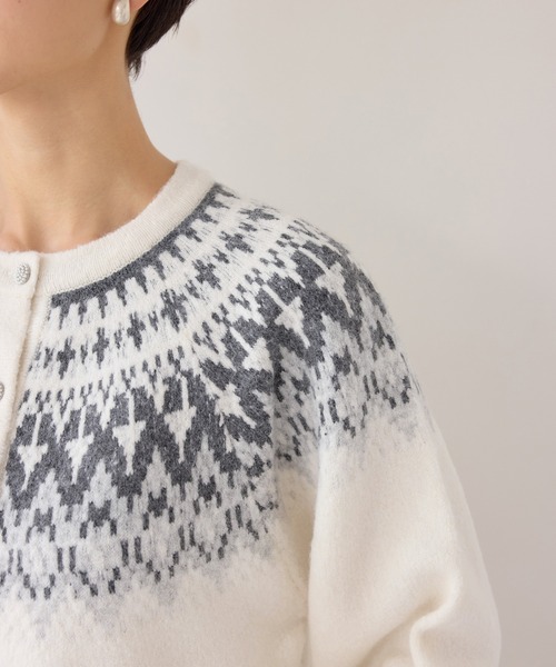 ROPE' PICNIC(ロペピクニック)の「ノルディック柄カーディガン(カーディガン/ボレロ・レディース・ブラック/オフホワイト・FREE)」の18枚目の写真