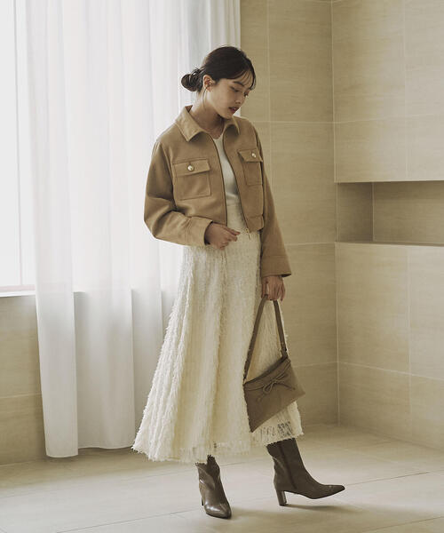 PROPORTION BODY DRESSING(プロポーションボディドレッシング)の「フェイクスエード調ブルゾン / 1215255012(ブルゾン・レディース・ブラウン/ベージュ・MEDIUM/SMALL)」の4枚目の写真