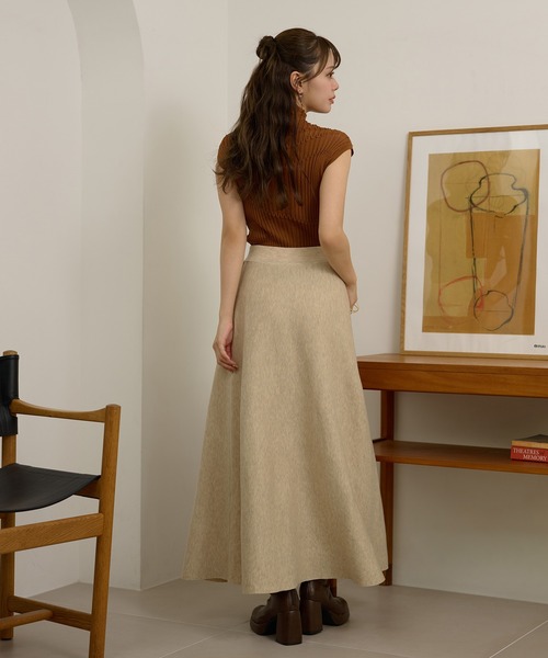 LAULEN（ローレン）の「wool blend flare long skirt /ウールブレンドフレアロングスカート（スカート・レディース・オートミール/ブラウン/ブラック・FREE）」の11枚目の写真