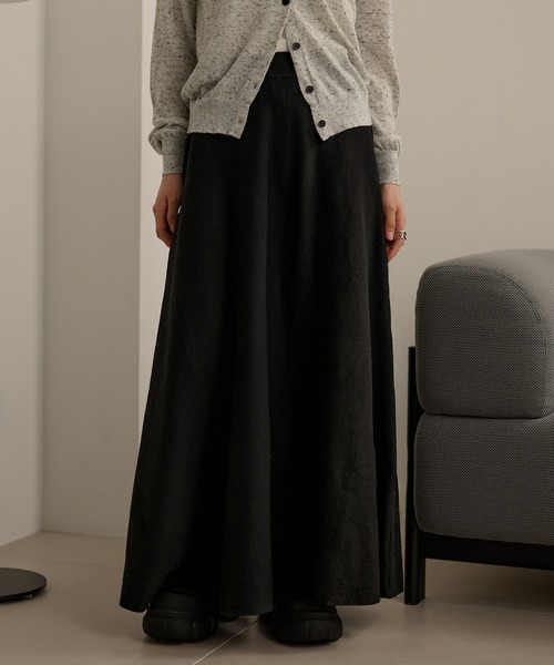 LAULEN（ローレン）の「wool blend flare long skirt /ウールブレンドフレアロングスカート（スカート・レディース・オートミール/ブラウン/ブラック・FREE）」の12枚目の写真