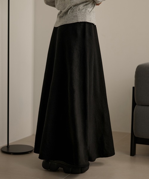 LAULEN（ローレン）の「wool blend flare long skirt /ウールブレンドフレアロングスカート（スカート・レディース・オートミール/ブラウン/ブラック・FREE）」の13枚目の写真