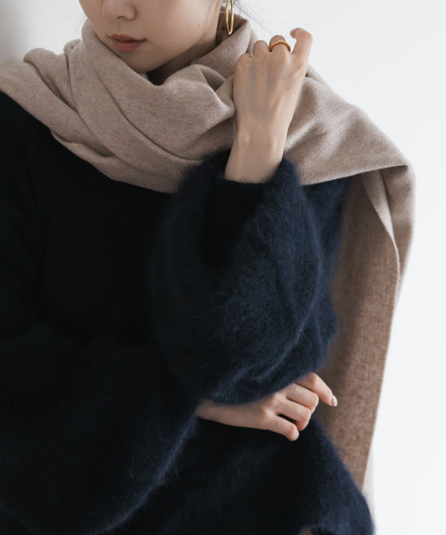 Noble　ORIGINALカシミヤストール　ホワイトA Noble（ノーブル）の「《追加4》ORIGINALカシミヤストール