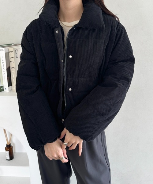セール】コーデュロイショート丈ダウンジャケット（ダウンジャケット
