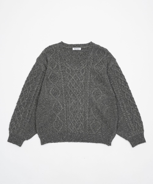 Elanque（エランク）の「volume nep Vneck knit / ボリュームネップVネックニット（ニット/セーター・メンズ・グレー/カーキ/ベージュ・MEDIUM/LARGE/SMALL）」の14枚目の写真