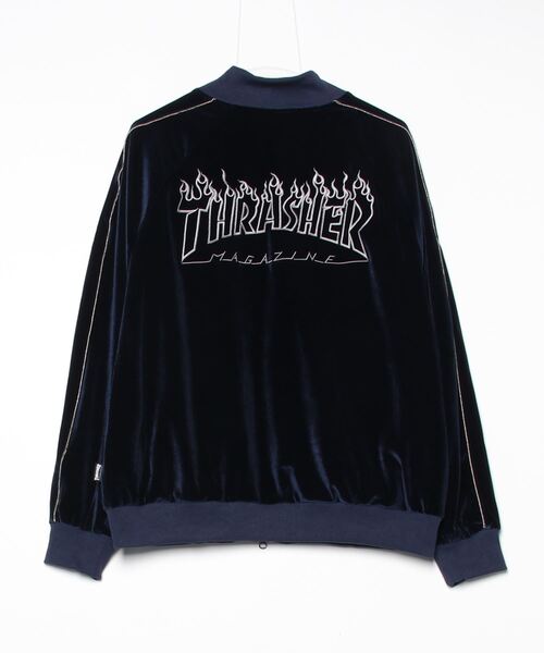 THRASHER（スラッシャー）の「【THRASHER/スラッシャー】ベロアスカジャン（スカジャン・メンズ・ブラック/パープル/ネイビー・M/L/XL）」の4枚目の写真