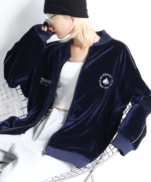 THRASHER（スラッシャー）の「【THRASHER/スラッシャー】ベロアスカジャン（スカジャン・メンズ・ブラック/パープル/ネイビー・M/L/XL）」の7枚目の写真