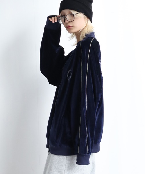 THRASHER（スラッシャー）の「【THRASHER/スラッシャー】ベロアスカジャン（スカジャン・メンズ・ブラック/パープル/ネイビー・M/L/XL）」の13枚目の写真