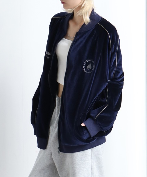 THRASHER（スラッシャー）の「【THRASHER/スラッシャー】ベロアスカジャン（スカジャン・メンズ・ブラック/パープル/ネイビー・M/L/XL）」の14枚目の写真