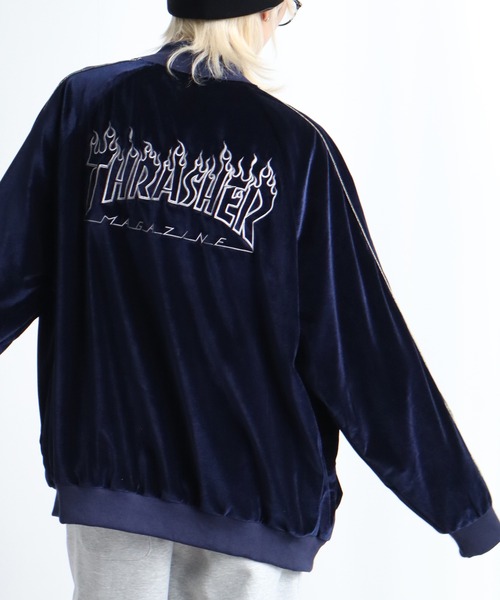 THRASHER（スラッシャー）の「【THRASHER/スラッシャー】ベロアスカジャン（スカジャン・メンズ・ブラック/パープル/ネイビー・M/L/XL）」の15枚目の写真