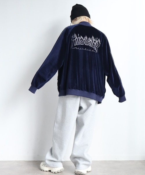 THRASHER（スラッシャー）の「【THRASHER/スラッシャー】ベロアスカジャン（スカジャン・メンズ・ブラック/パープル/ネイビー・M/L/XL）」の19枚目の写真