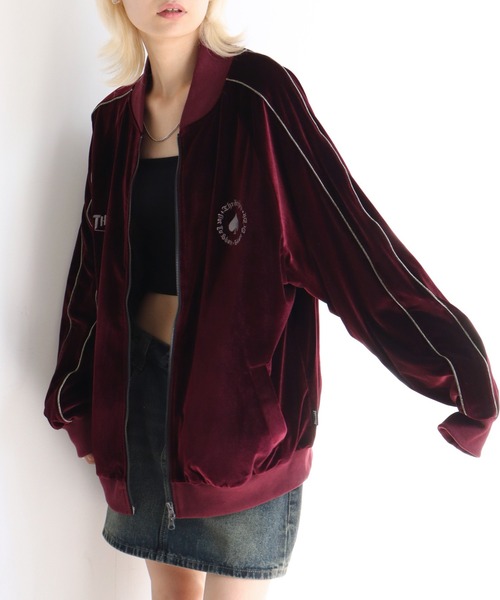 THRASHER（スラッシャー）の「【THRASHER/スラッシャー】ベロアスカジャン（スカジャン・メンズ・ブラック/パープル/ネイビー・M/L/XL）」の21枚目の写真