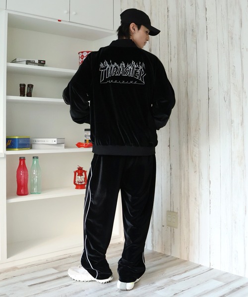 THRASHER（スラッシャー）の「【THRASHER/スラッシャー】ベロアスカジャン（スカジャン・メンズ・ブラック/パープル/ネイビー・M/L/XL）」の6枚目の写真