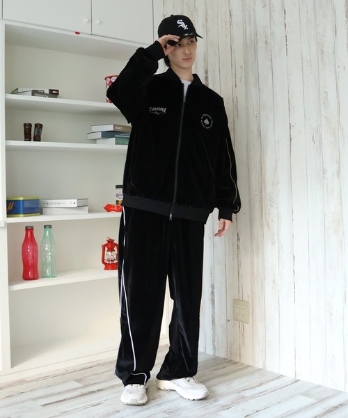 THRASHER（スラッシャー）の「【THRASHER/スラッシャー】ベロアスカジャン（スカジャン・メンズ・ブラック/パープル/ネイビー・M/L/XL）」の5枚目の写真