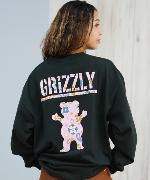 セール】GRIZZLY/グリズリー FLORAL PATTERN BEAR ロンT G25FW-4431（T