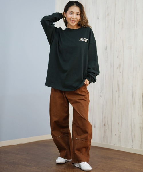 GRIZZLY(グリズリー)の「GRIZZLY/グリズリー FLORAL PATTERN BEAR ロンT G25FW-4431(Tシャツ/カットソー・レディース・ブラック/ホワイト・L/M/XL)」の11枚目の写真