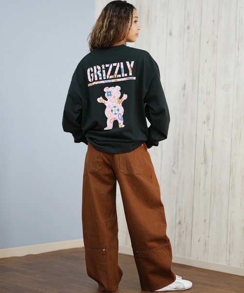 GRIZZLY(グリズリー)の「GRIZZLY/グリズリー FLORAL PATTERN BEAR ロンT G25FW-4431(Tシャツ/カットソー・レディース・ブラック/ホワイト・L/M/XL)」の12枚目の写真
