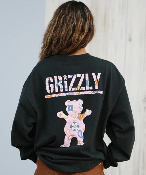 GRIZZLY(グリズリー)の「GRIZZLY/グリズリー FLORAL PATTERN BEAR ロンT G25FW-4431(Tシャツ/カットソー・レディース・ブラック/ホワイト・L/M/XL)」の10枚目の写真