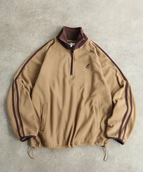 KANGOL（カンゴール）の「【KANGOL/カンゴール】別注 ロゴ刺繍 蓄熱フリース ハーフジップ プルオーバー（スウェット・メンズ・グレー系その他2/グリーン系その他/ブルー系その他/ベージュ系その他/ブラック/ホワイト×ブラック/ホワイト系その他/グリーン/グレー系その他3/ベージュ/ネイビー/ブラック系その他/グレー/オフホワイト/ブラック系その他2/グレー系その他・M/XL/L）」の11枚目の写真