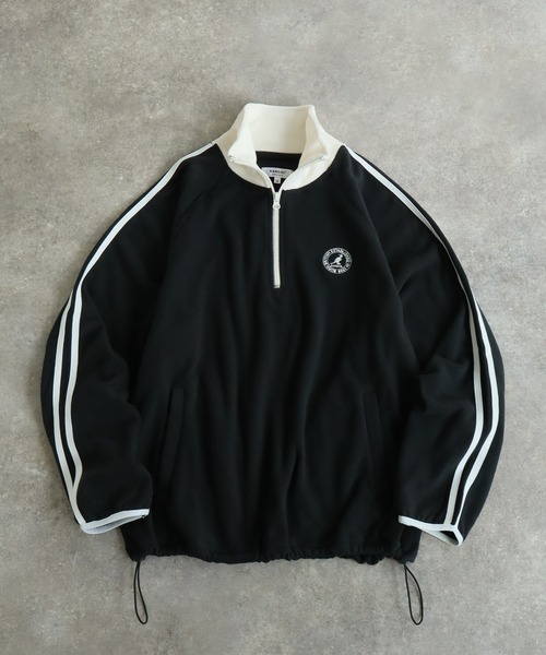 KANGOL（カンゴール）の「【KANGOL/カンゴール】別注 ロゴ刺繍 蓄熱フリース ハーフジップ プルオーバー（スウェット・メンズ・グレー系その他2/グリーン系その他/ブルー系その他/ベージュ系その他/ブラック/ホワイト×ブラック/ホワイト系その他/グリーン/グレー系その他3/ベージュ/ネイビー/ブラック系その他/グレー/オフホワイト/ブラック系その他2/グレー系その他・M/XL/L）」の5枚目の写真