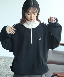 KANGOL（カンゴール）の「【KANGOL/カンゴール】別注 ロゴ刺繍 蓄熱フリース ハーフジップ プルオーバー（スウェット・メンズ）」