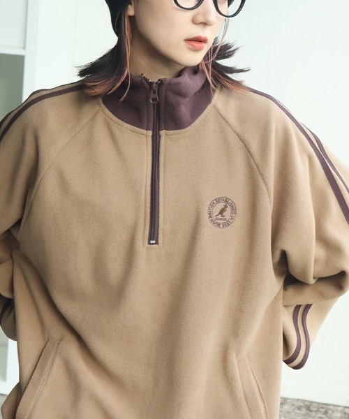 KANGOL（カンゴール）の「【KANGOL/カンゴール】別注 ロゴ刺繍 蓄熱フリース ハーフジップ プルオーバー（スウェット・メンズ・グレー系その他2/グリーン系その他/ブルー系その他/ベージュ系その他/ブラック/ホワイト×ブラック/ホワイト系その他/グリーン/グレー系その他3/ベージュ/ネイビー/ブラック系その他/グレー/オフホワイト/ブラック系その他2/グレー系その他・M/XL/L）」の19枚目の写真