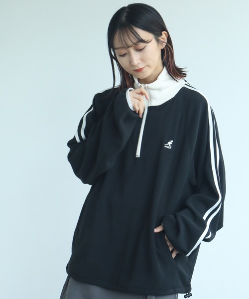 KANGOL（カンゴール）の「【KANGOL/カンゴール】別注 ロゴ刺繍 蓄熱フリース ハーフジップ プルオーバー（スウェット・メンズ・グレー系その他2/グリーン系その他/ブルー系その他/ベージュ系その他/ブラック/ホワイト×ブラック/ホワイト系その他/グリーン/グレー系その他3/ベージュ/ネイビー/ブラック系その他/グレー/オフホワイト/ブラック系その他2/グレー系その他・M/XL/L）」の21枚目の写真