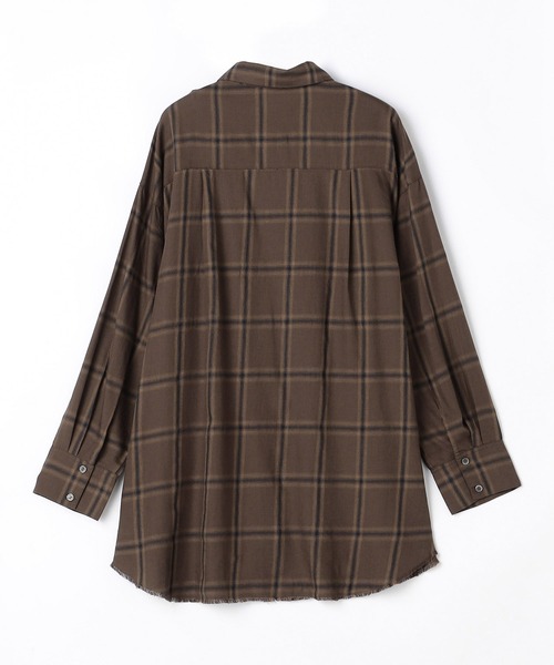 NICOLE white(ニコルホワイト)の「オンブレシャツ(シャツ/ブラウス・レディース・ネイビー/オフホワイト/ブラウン・FREE)」の6枚目の写真