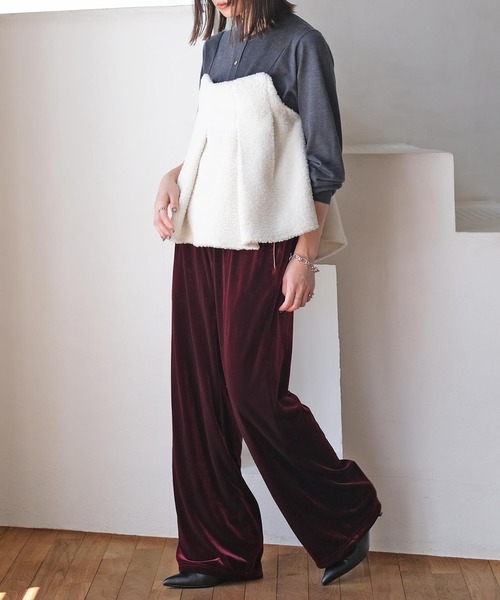 AKTE(アクテ)の「ボアキャミソール(シャツ/ブラウス・レディース・ホワイト/ブラック系・FREE)」の19枚目の写真