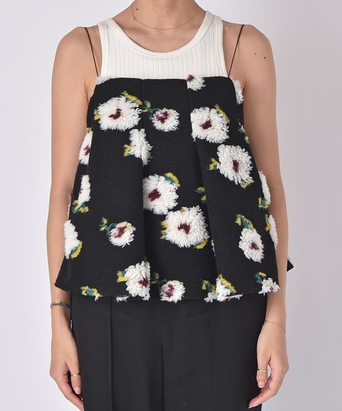 AKTE ボアキャミソール ブラック ボアキャミソール（シャツ/ブラウス）｜AKTE（アクテ）のファッション