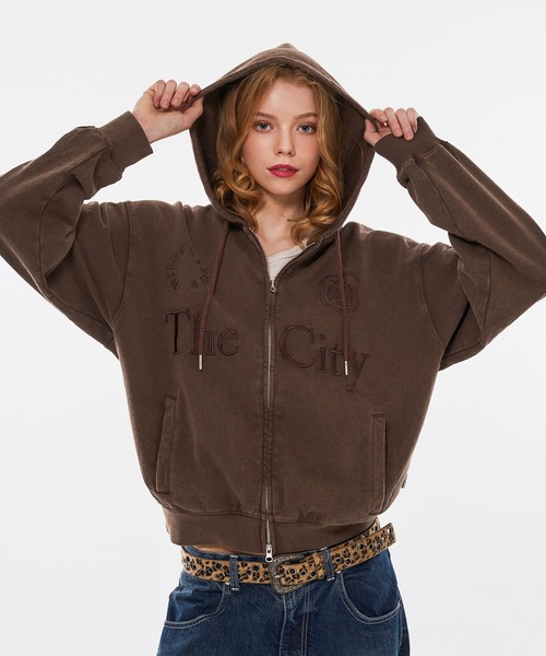 WISH FOR EVER（ウィッシュフォーエバー）の「【 9color / 3size 】GAME LOGO HEAVY WEIGHT DOUBLE ZIP HOODIE（パーカー・メンズ・グレー/ネイビー/レッド/バーガンディー/ライトグレー/ブラック/ブラウン系/チャコールグレー/ネイビー系・SMALL/MEDIUM/LARGE）」の6枚目の写真