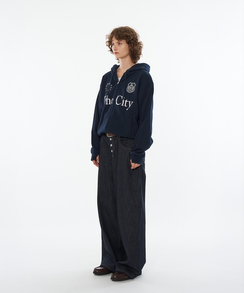 WISH FOR EVER（ウィッシュフォーエバー）の「【 9color / 3size 】GAME LOGO HEAVY WEIGHT DOUBLE ZIP HOODIE（パーカー・メンズ・グレー/ネイビー/レッド/バーガンディー/ライトグレー/ブラック/ブラウン系/チャコールグレー/ネイビー系・SMALL/MEDIUM/LARGE）」の15枚目の写真