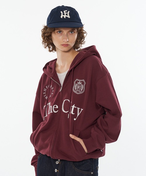 WISH FOR EVER（ウィッシュフォーエバー）の「【 9color / 3size 】GAME LOGO HEAVY WEIGHT DOUBLE ZIP HOODIE（パーカー・メンズ・グレー/ネイビー/レッド/バーガンディー/ライトグレー/ブラック/ブラウン系/チャコールグレー/ネイビー系・SMALL/MEDIUM/LARGE）」の10枚目の写真