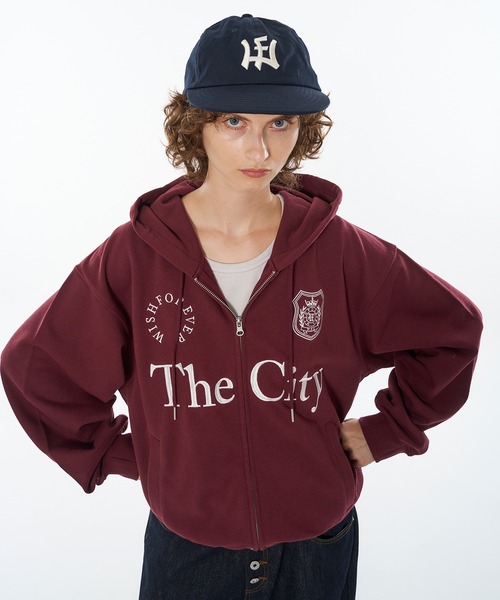 WISH FOR EVER（ウィッシュフォーエバー）の「【 9color / 3size 】GAME LOGO HEAVY WEIGHT DOUBLE ZIP HOODIE（パーカー・メンズ・グレー/ネイビー/レッド/バーガンディー/ライトグレー/ブラック/ブラウン系/チャコールグレー/ネイビー系・SMALL/MEDIUM/LARGE）」の11枚目の写真