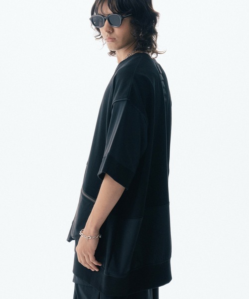 Maison ULA（メゾンウラ）の「【Maison ULA】ポケットコンビネーションTシャツ（Tシャツ/カットソー・メンズ・ブラック/オフホワイト・1/2）」の9枚目の写真