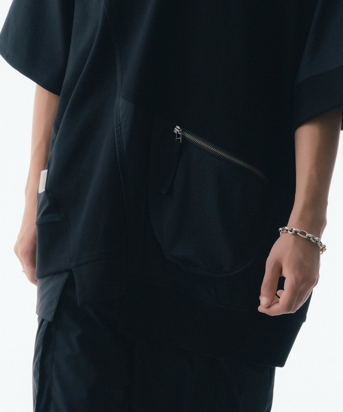 Maison ULA（メゾンウラ）の「【Maison ULA】ポケットコンビネーションTシャツ（Tシャツ/カットソー・メンズ・ブラック/オフホワイト・1/2）」の13枚目の写真