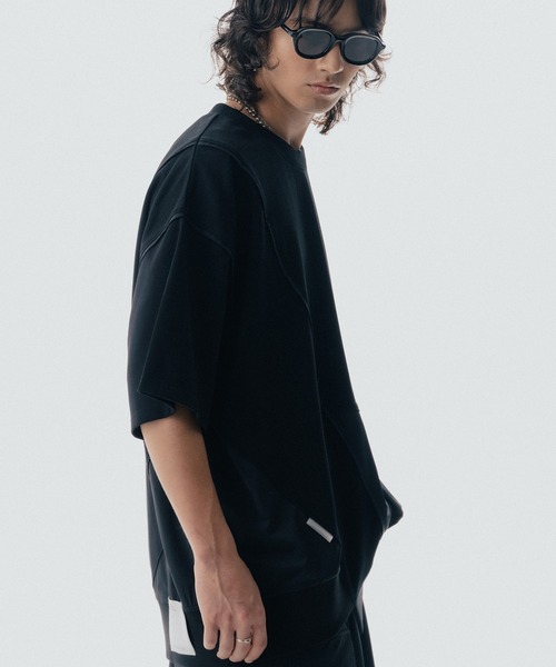 Maison ULA（メゾンウラ）の「【Maison ULA】ポケットコンビネーションTシャツ（Tシャツ/カットソー・メンズ・ブラック/オフホワイト・1/2）」の14枚目の写真