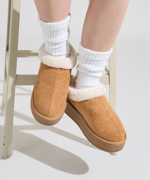 FREAK'S STORE（フリークスストア）の「限定展開 エコファーミュール/フェイクムートンシューズ（スリッポン・レディース・ブラック/チャコールグレー/ライトブラウン/ベージュ・36/37/38）」の8枚目の写真