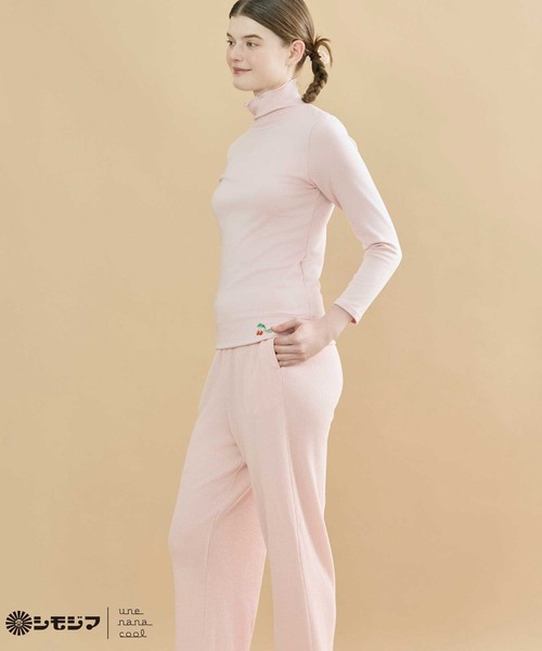 une nana cool（ウンナナクール）の「MADE WITH シモジマ 裏起毛　あったかタートルネック（インナーウェア/肌着・レディース・ブラック/ピンク・L/M）」の2枚目の写真