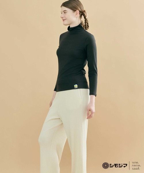 une nana cool（ウンナナクール）の「MADE WITH シモジマ 裏起毛　あったかタートルネック（インナーウェア/肌着・レディース・ブラック/ピンク・L/M）」の5枚目の写真