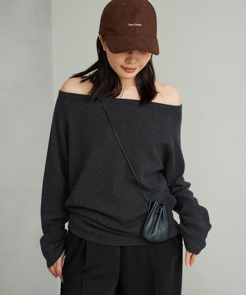 Off shoulder slit ニット（ニット/セーター）｜Plage