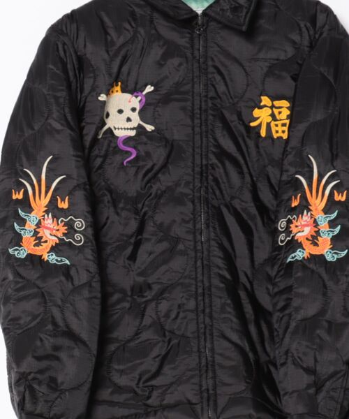 セール中　HOUSTON ブラック スカジャン セール】HOUSTON / NYLON VIETNAM JACKET TIGER/MAP/ 51511 / 51512