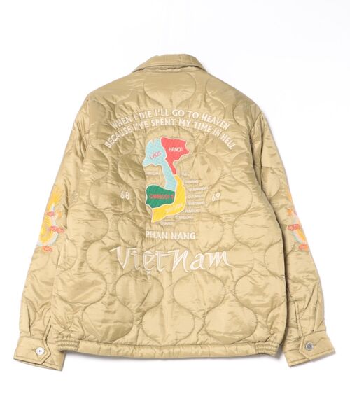 【新品未使用】HOUSON キルティングスカジャン XLサイズ マップ刺繍 セール】HOUSTON / NYLON VIETNAM JACKET TIGER/MAP/ 51511 / 51512