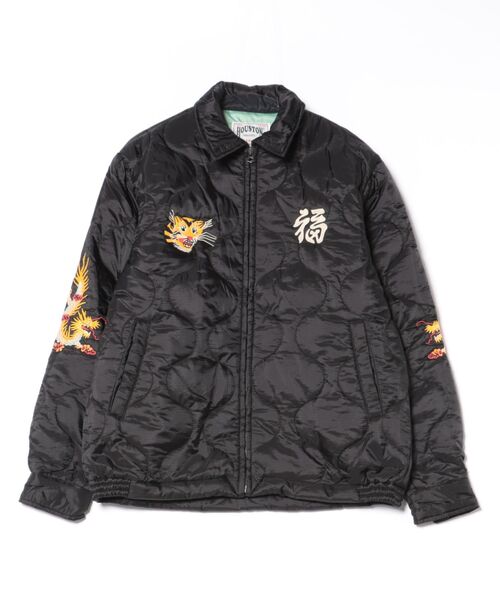 houston スカジャン 黒 鶴 虎 SAIGON VIET-NAM セール】HOUSTON / NYLON VIETNAM JACKET TIGER/MAP/ 51511 / 51512