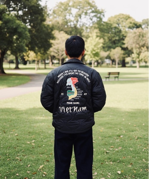 HOUSTON(ヒューストン)の「HOUSTON / NYLON VIETNAM JACKET TIGER/MAP/ 51511 / 51512(スカジャン・メンズ・グリーン系その他/ブラック系その他/ブラック/オリーブ・X-LARGE/LARGE)」の5枚目の写真