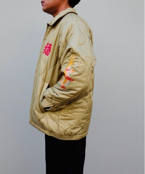 HOUSTON(ヒューストン)の「HOUSTON / NYLON VIETNAM JACKET TIGER/MAP/ 51511 / 51512(スカジャン・メンズ・グリーン系その他/ブラック系その他/ブラック/オリーブ・X-LARGE/LARGE)」の6枚目の写真