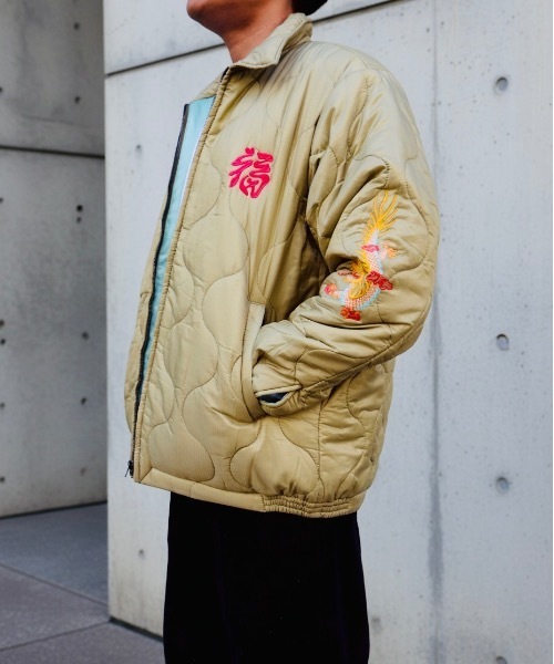 HOUSTON(ヒューストン)の「HOUSTON / NYLON VIETNAM JACKET TIGER/MAP/ 51511 / 51512(スカジャン・メンズ・グリーン系その他/ブラック系その他/ブラック/オリーブ・X-LARGE/LARGE)」の7枚目の写真