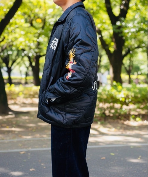 HOUSTON(ヒューストン)の「HOUSTON / NYLON VIETNAM JACKET TIGER/MAP/ 51511 / 51512(スカジャン・メンズ・グリーン系その他/ブラック系その他/ブラック/オリーブ・X-LARGE/LARGE)」の9枚目の写真