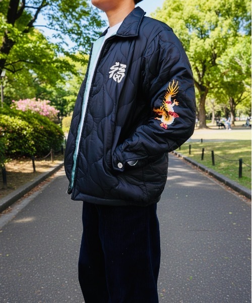 HOUSTON(ヒューストン)の「HOUSTON / NYLON VIETNAM JACKET TIGER/MAP/ 51511 / 51512(スカジャン・メンズ・グリーン系その他/ブラック系その他/ブラック/オリーブ・X-LARGE/LARGE)」の13枚目の写真
