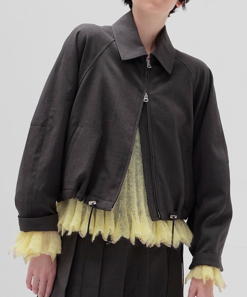 DRESSLAVE（ドレスレイブ）の「dry touch raglansleeve blouson(ドライタッチラグランスリーブブルゾン)（ブルゾン・レディース・チャコールグレー/グレー・38）」の2枚目の写真