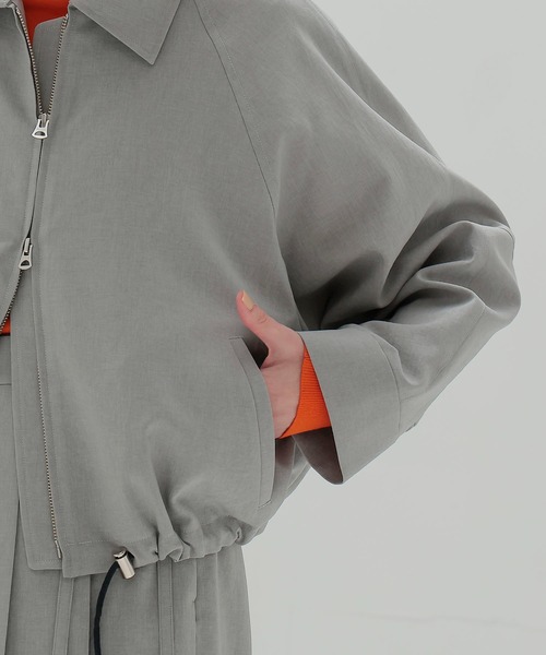 DRESSLAVE（ドレスレイブ）の「dry touch raglansleeve blouson(ドライタッチラグランスリーブブルゾン)（ブルゾン・レディース・チャコールグレー/グレー・38）」の6枚目の写真